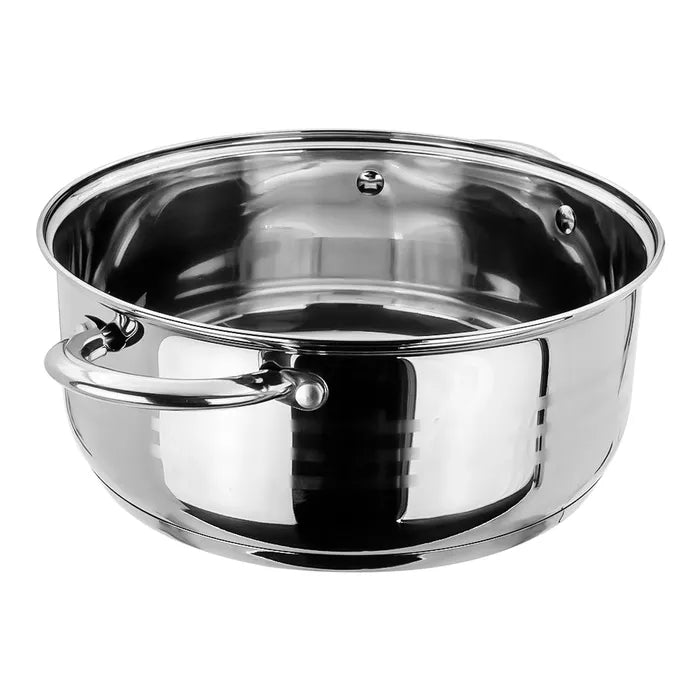 Olla baja de acero inoxidable acabado espejo 6 L