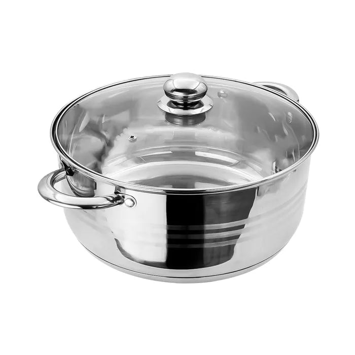 Olla baja de acero inoxidable acabado espejo 8 L