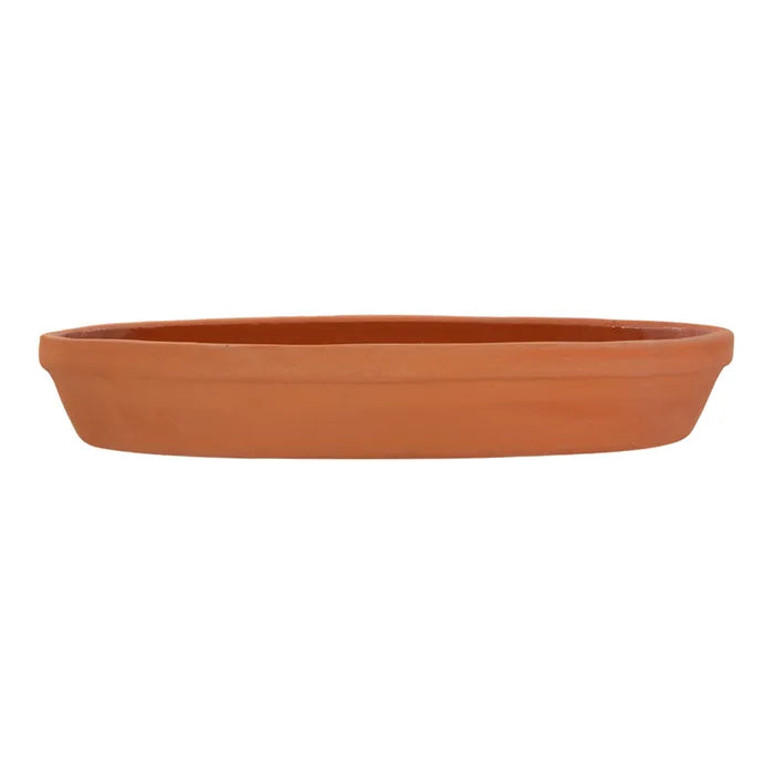 Charola Oval de barro con esmalte en interior para hornear 23 x 13 x 3.5 cm Viapot