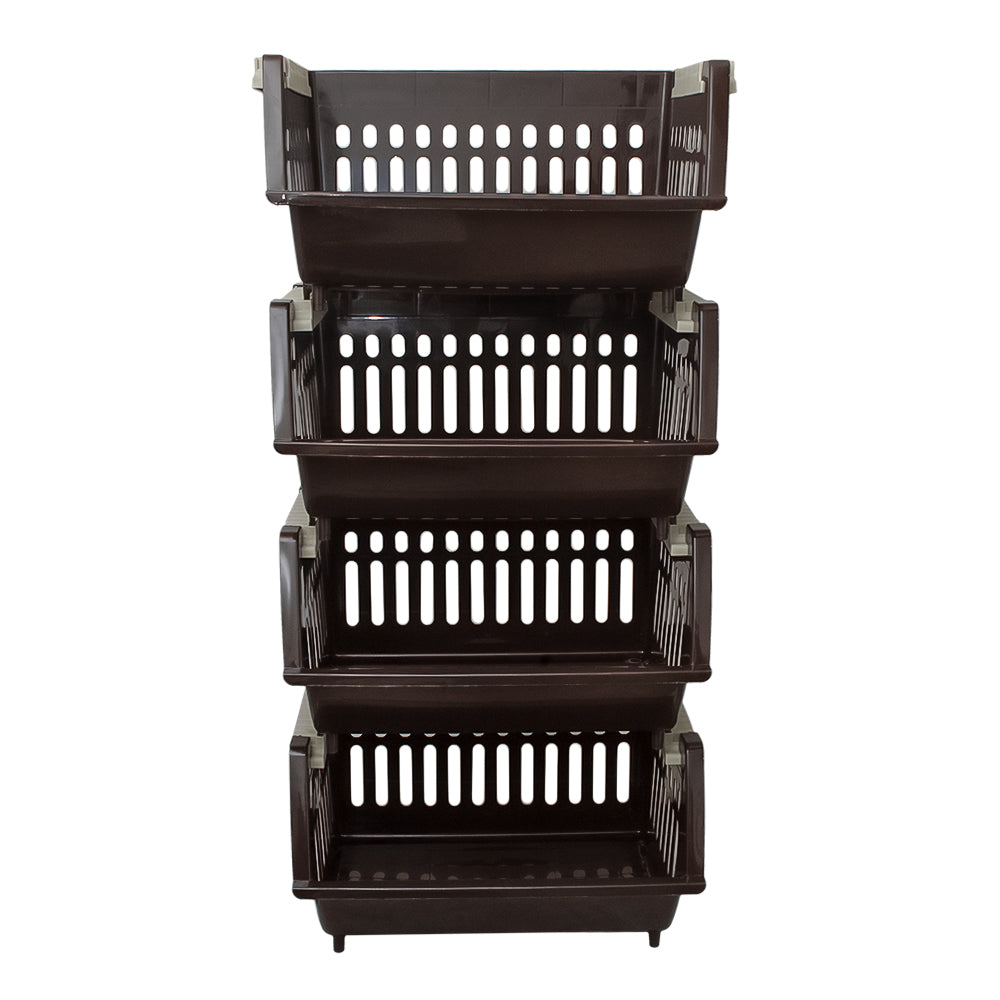 Canasta organizadora de plástico multiusos apilable de 4 niveles 011040-4 Home Pro