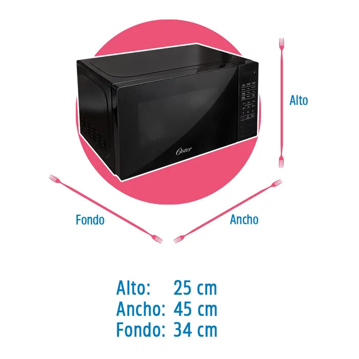 Horno de microondas negro 0.7 p3 40 cm OGGMEX270 Oster