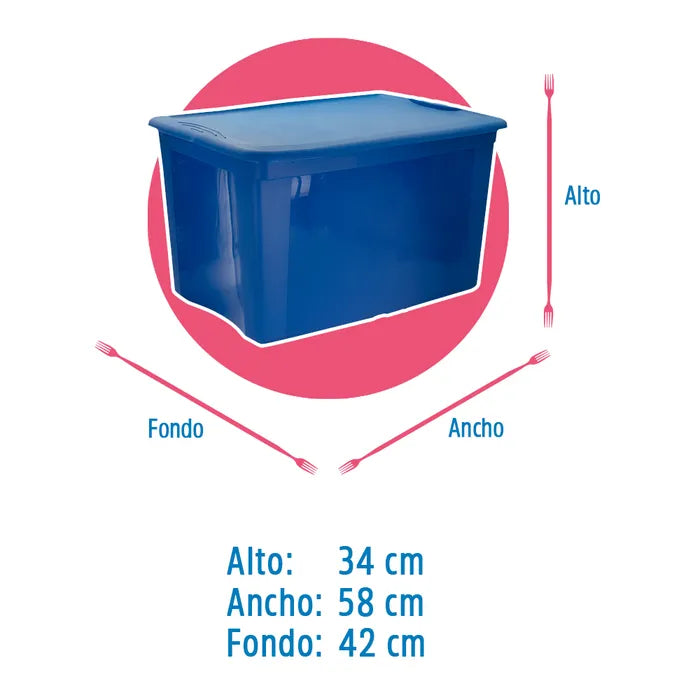 Caja de plástico con tapa Smartbox 60 L 011064 Home Pro