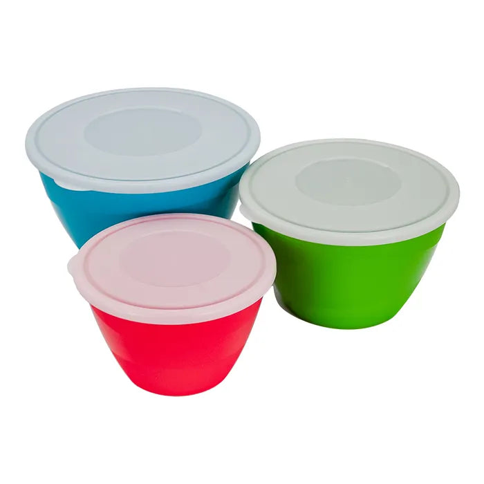 Juego de 3 tazones de plástico con tapa 200-4233-12 Home Sweet Home