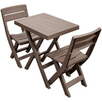 Juego de 1 mesa y 2 sillas plegables Barú plástico mocca 13835 Rimax