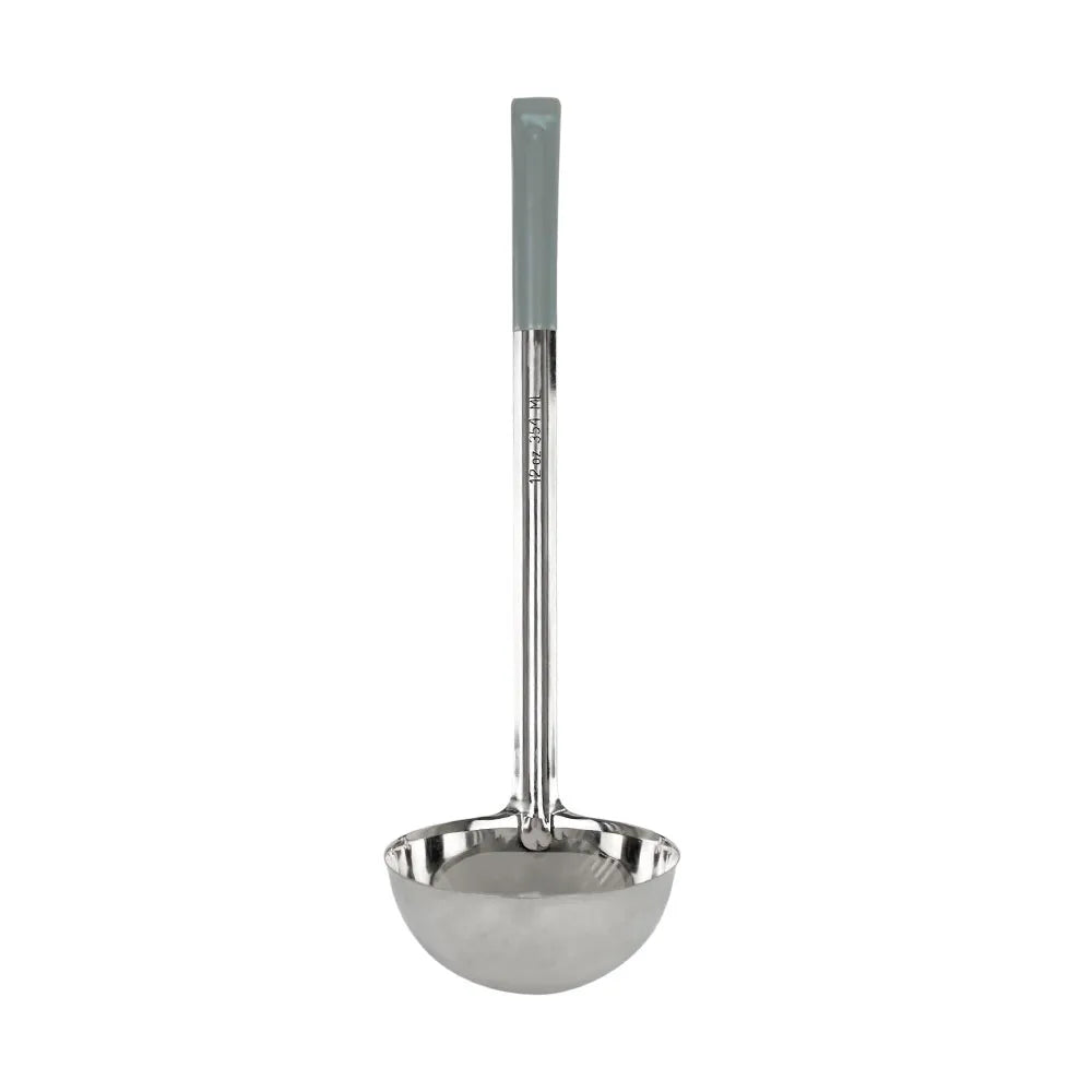 Cucharón de acero inoxidable con mango gris 12 oz
