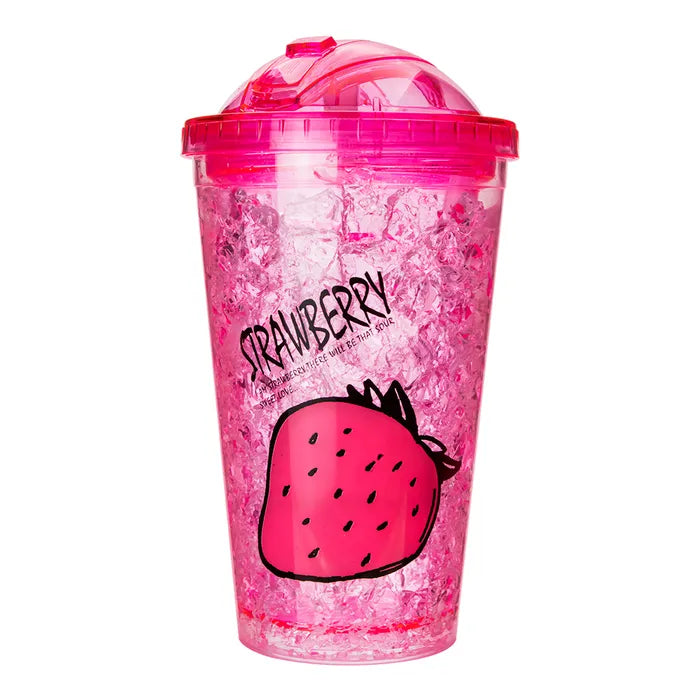 Vaso térmico de plástico 400 ml decorado de frutas Home Sweet Home