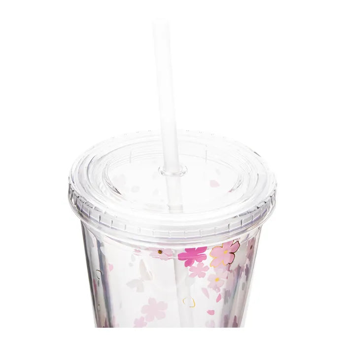 Vaso térmico de plástico 400 ml decorado flores Home Sweet Home