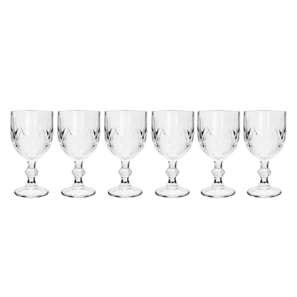 Juego de 6 copas de vidrio 300 ml decorado 1 GB042510JL Home Sweet Home