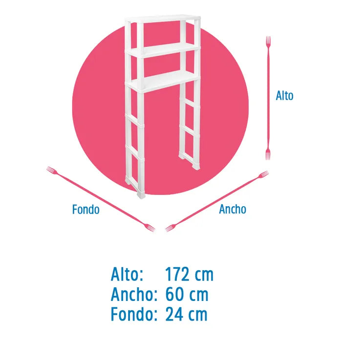 Estante organizador de plástico para baño 13361 Rimax