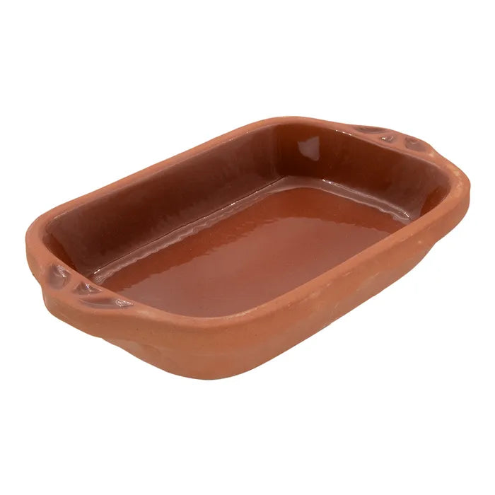 Charola rectangular de barro con esmalte en interior 23 x 13 x 4 cm Viapot