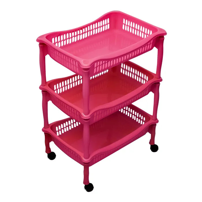 Contenedor para verduras de plástico rectangular set de 3 con rodines 011029 Home Pro