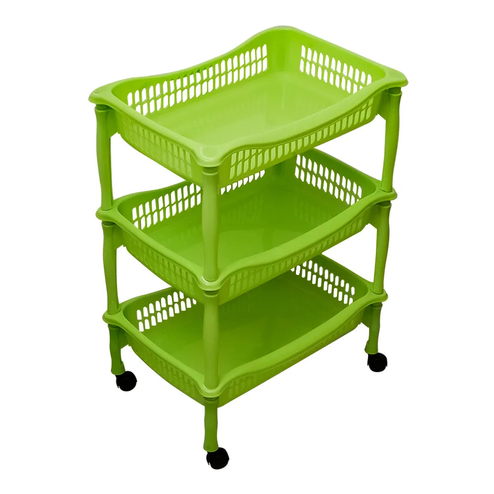 Contenedor para verduras de plástico rectangular set de 3 con rodines 011029 Home Pro
