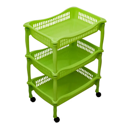 Contenedor para verduras de plástico rectangular set de 3 con rodines 011029 Home Pro