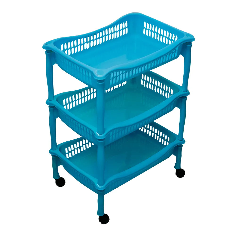 Contenedor para verduras de plástico rectangular set de 3 con rodines 011029 Home Pro