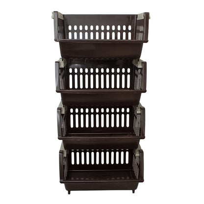 Canasta organizadora de plástico multiusos apilable de 4 niveles 011040-4 Home Pro