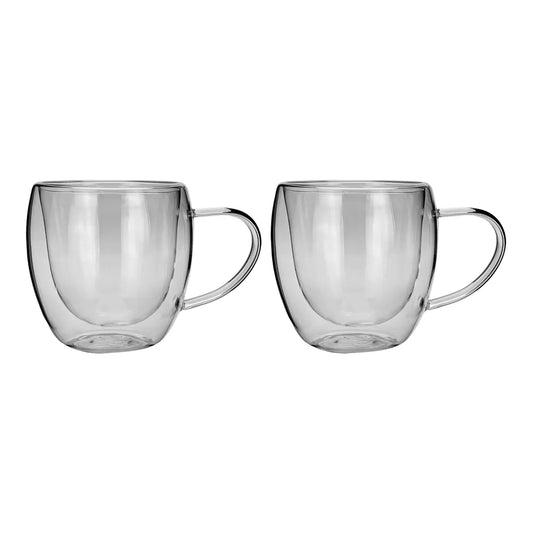 Juego de 2 tazas de vidrio de doble pared 200 ml BG04 Home Sweet Home