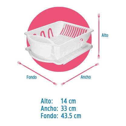 Escurridor para platos de plástico con base STAR PT-1008 Kitchen Pro