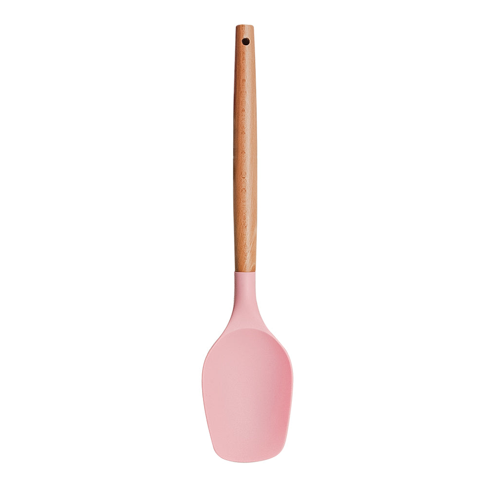 Cuchara plana de madera y punta de silicón varios c oloresATU03I Home Sweet Home