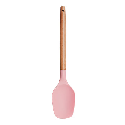 Cuchara plana de madera y punta de silicón varios c oloresATU03I Home Sweet Home