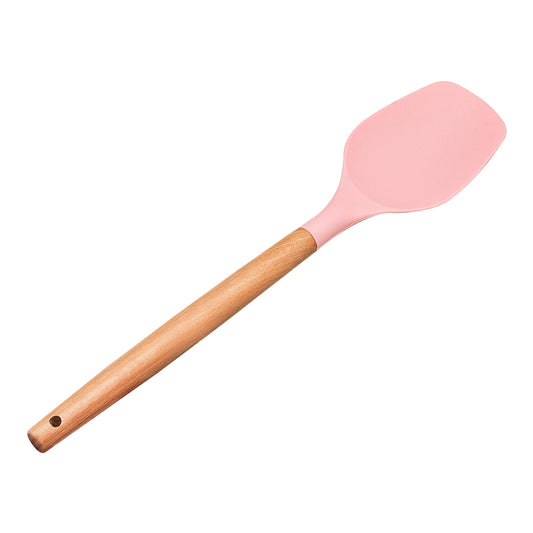 Cuchara plana de madera y punta de silicón varios c oloresATU03I Home Sweet Home