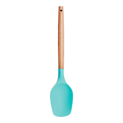 Cuchara plana de madera y punta de silicón varios colores ATU04A Home Sweet Home