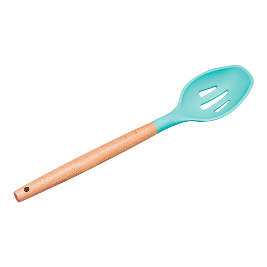 Cuchara ranurada de madera y punta de silicón varios colores ATU04I Home Sweet Home