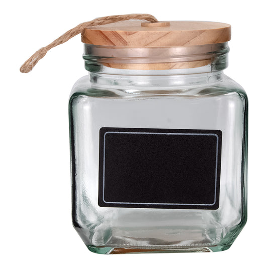 Frasco de borosilicato con tapa de madera 500 ml 23S2027YKHMG Home Sweet Home