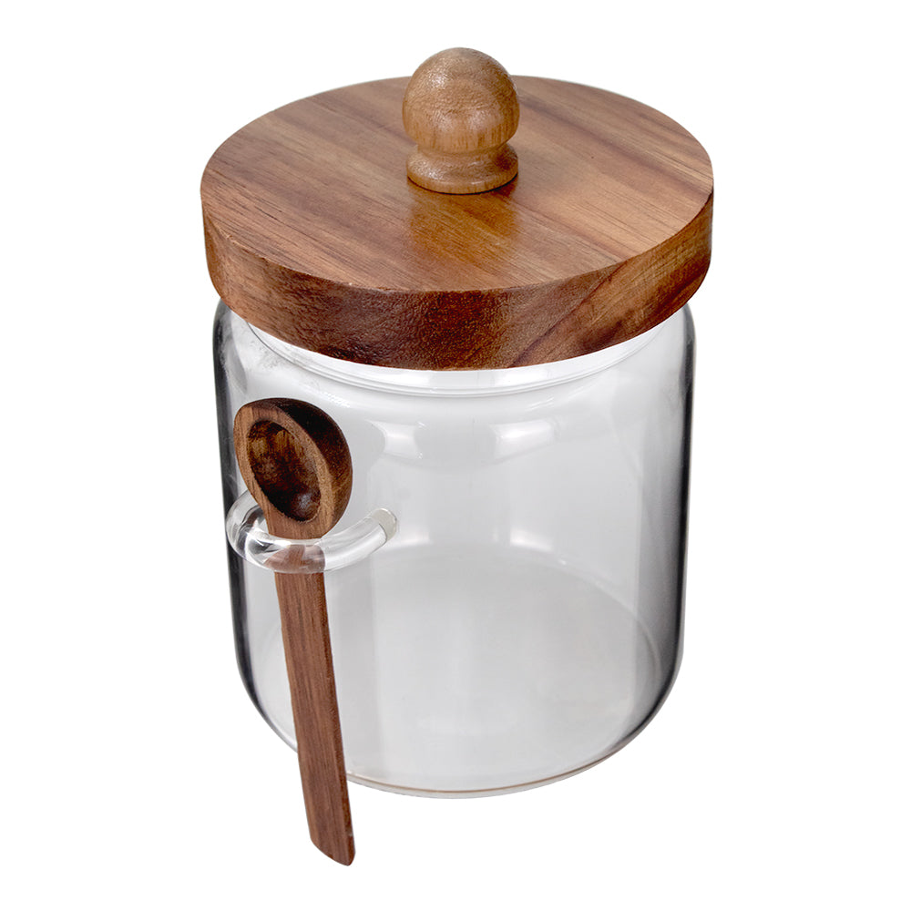 Frasco de borosilicato con tapa y cuchara de acacia 500 ml 23SGPG9DSYQXSM-3 Home Sweet Home