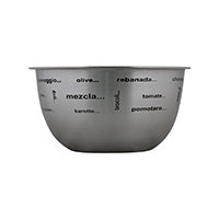 Tazón de acero inoxidable con letras impresas acabado mate 23 cm