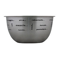 Tazón de acero inoxidable con letras impresas acabado mate 28 cm