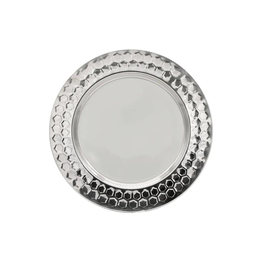Platón de acero inoxidable diseño diamante 32 cm