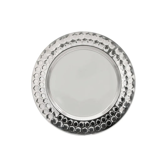 Platón de acero inoxidable diseño diamante 32 cm