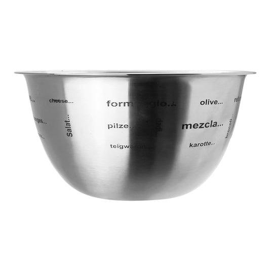 Tazón de acero inoxidable 21 cm con letras impresas Qualité