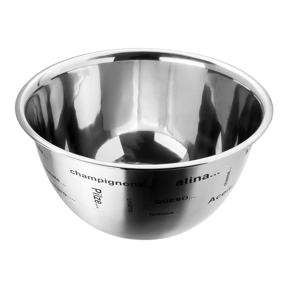 Tazón de acero inoxidable 21 cm con letras impresas Qualité
