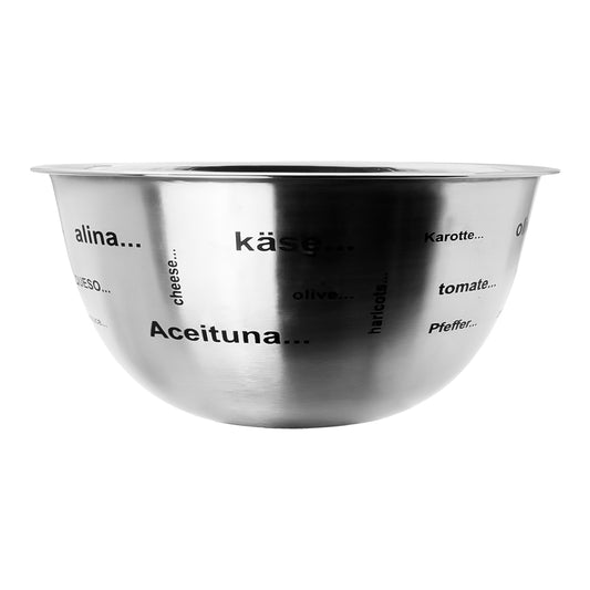 Tazón de acero inoxidable 27 cm con letras impresas Qualité