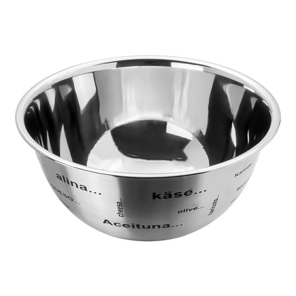 Tazón de acero inoxidable 27 cm con letras impresas Qualité