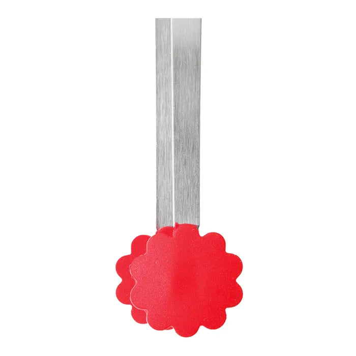 Pinza con punta de silicón en forma de flor color rojo