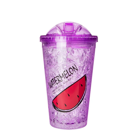 Vaso térmico de plástico 400 ml decorado de frutas Home Sweet Home