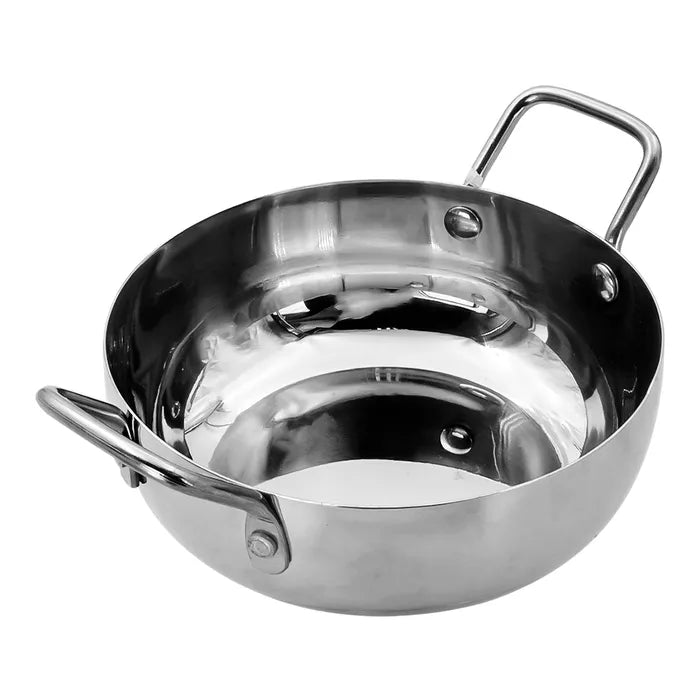 Mini sartén alto de acero inoxidable (Balti) con mango 13 cm 17728 Qualité