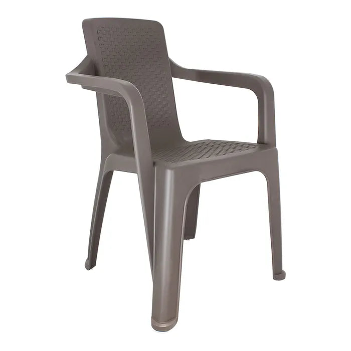 Silla de plástico eterna con brazos mocca 13360 Rimax