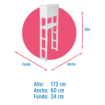 Estante organizador de plástico para baño con puertas 13362 Rimax